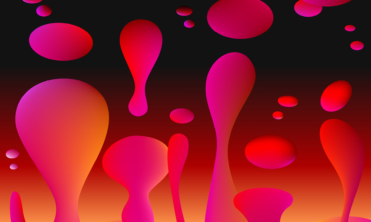Illustration of lava lamp lava