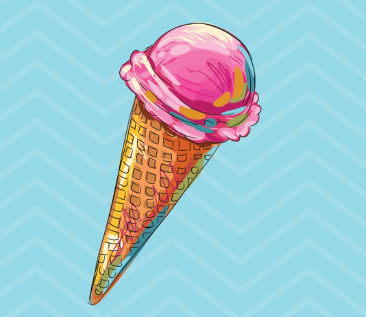 Illustration of an ice cream cone