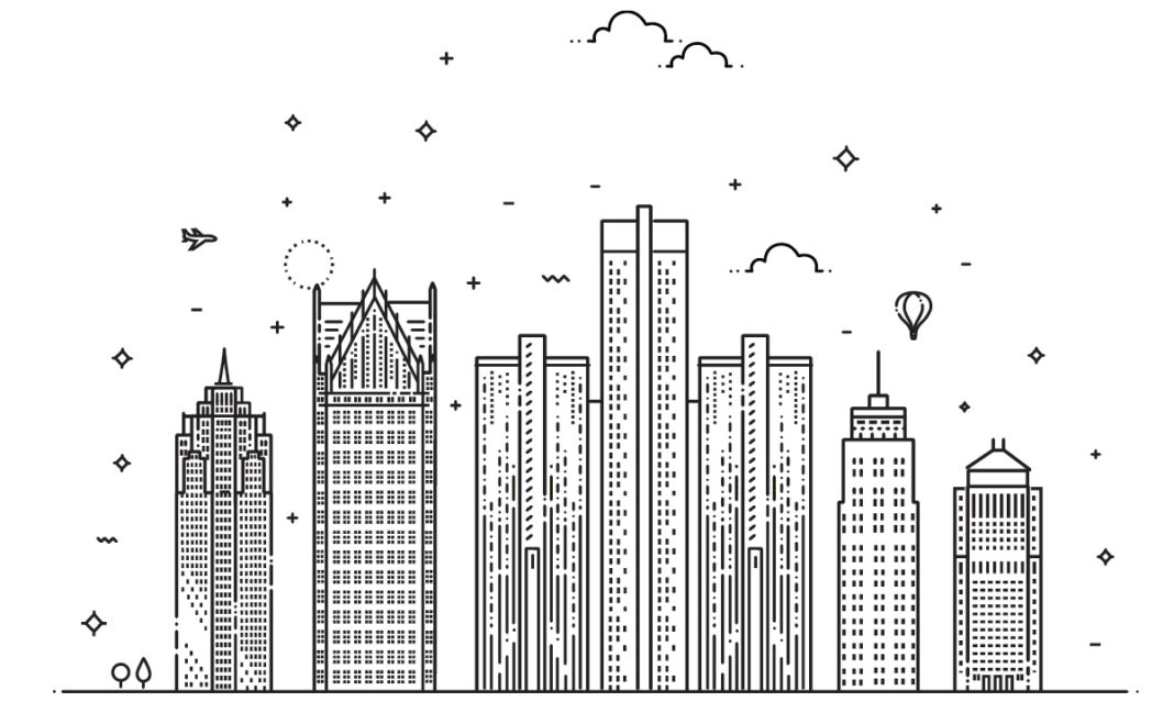Illustration of the Detroit skyline