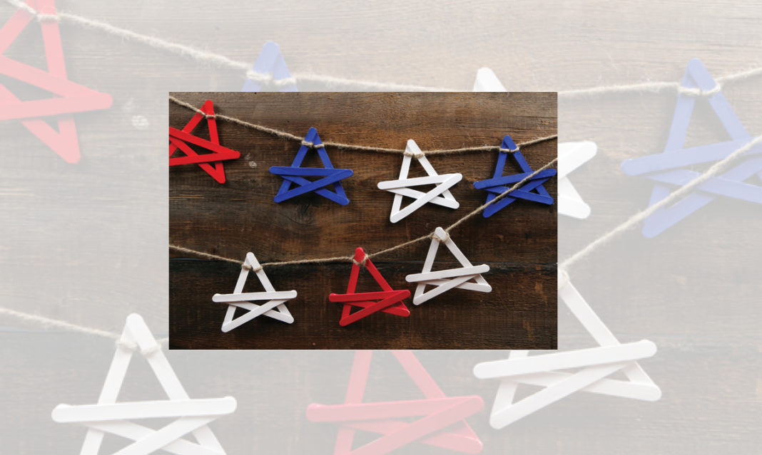Popsicle stick star banner