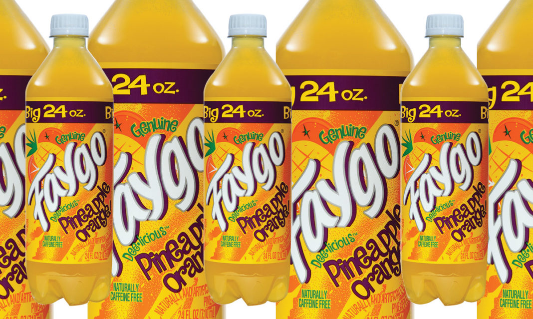 Bottles of Faygo Pineapple Orange