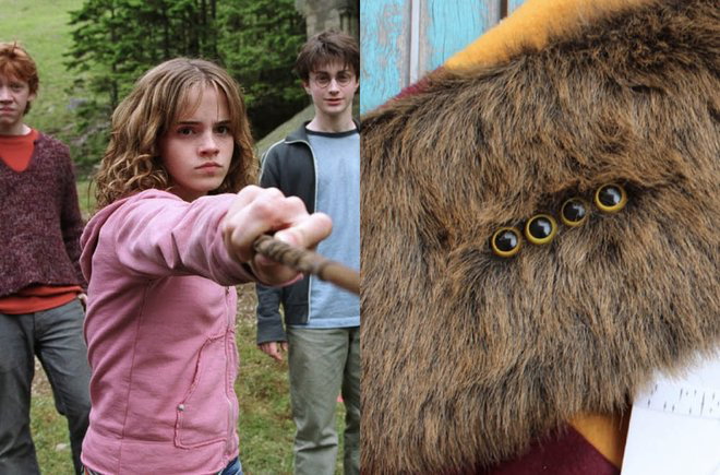 Image one of Hermione from Harry Potter and the Prisoner of Azkaban. Image two a craft by DoodleCraft