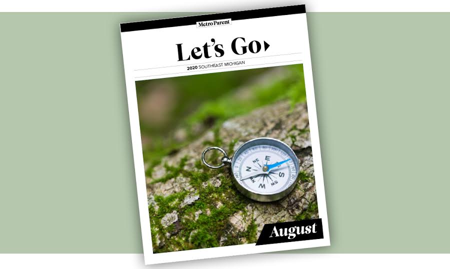 Cover of the August 2020 Let's Go Fun Guide on a pale green background