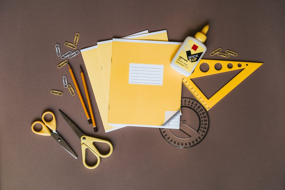 Traditional school items from above