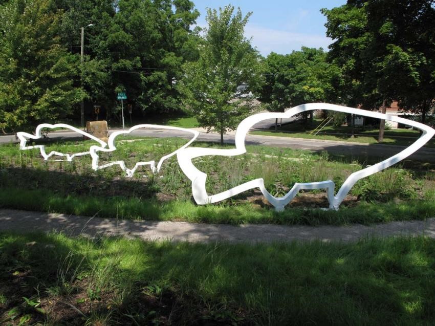 Image of the riverscape art display