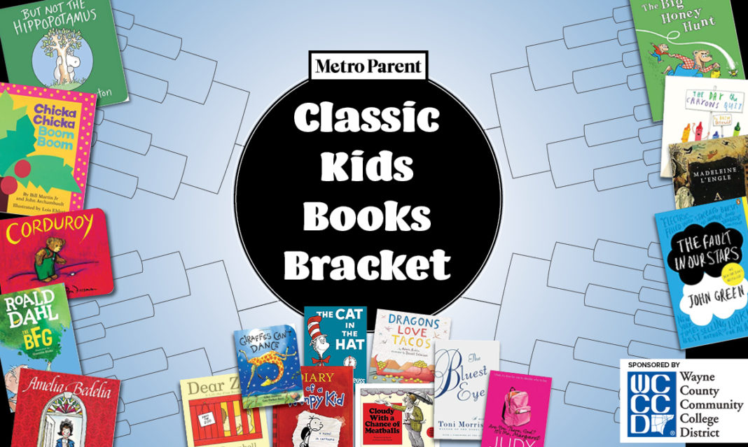 Bracket surrounded by kids books