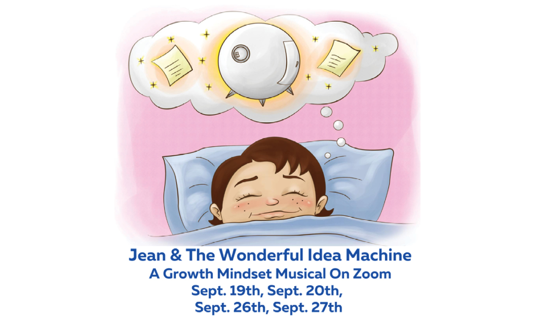 Girl dreaming on a pink background