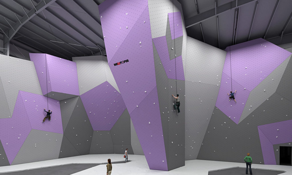 An image of the inside of dyne climbing gym