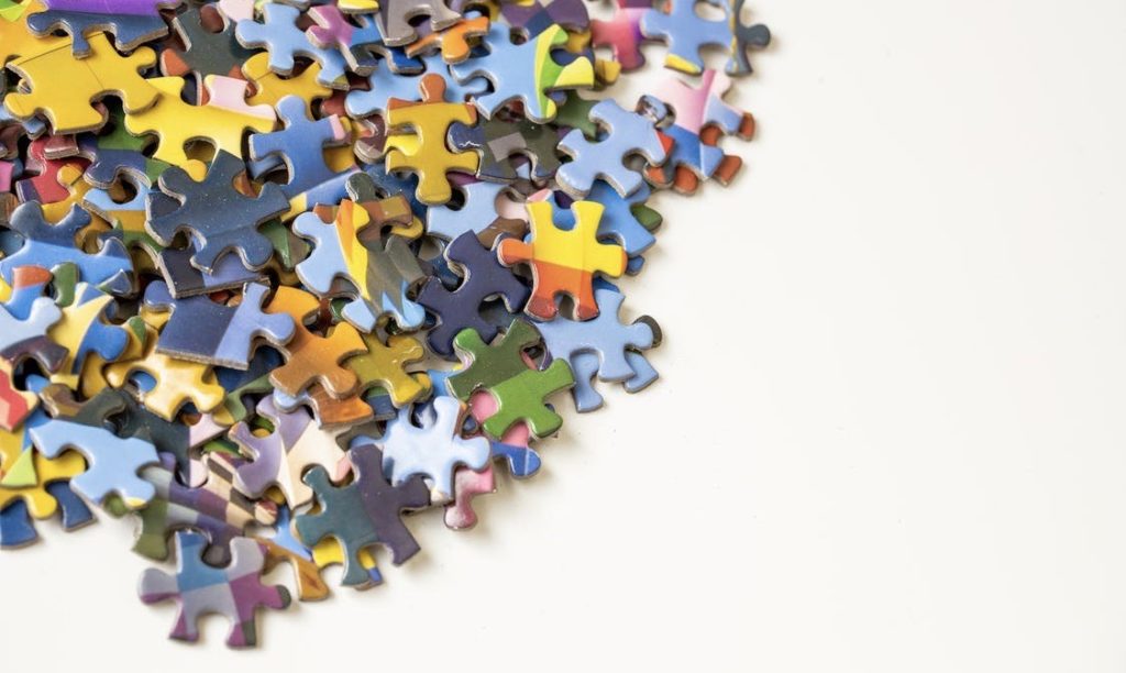 spilled puzzle pieces