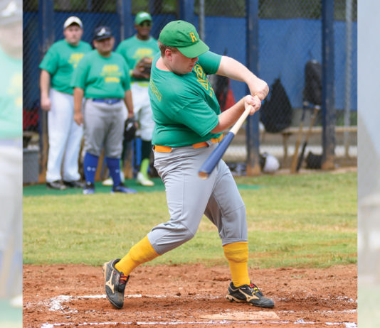 Teenager playing alternative baseball