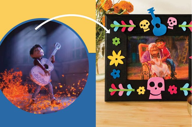 Image one from Coco, image two of a frame craft inspired y Coco