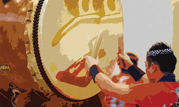 Japanese drummers playing music