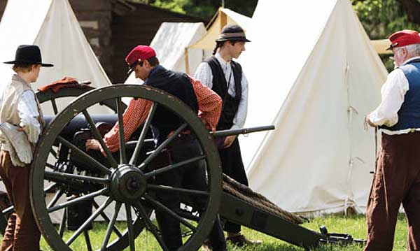 Cannon demonstration at the Civil War Remembrance event in Greenfield Village