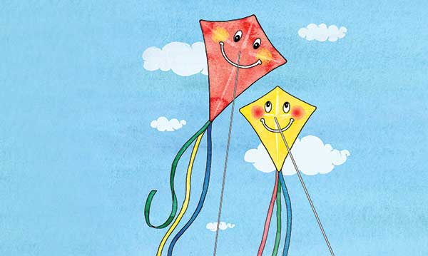 Mom and child kite hanging out