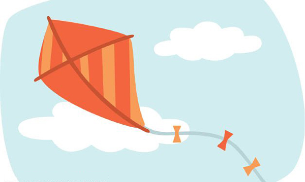 Illustration of a flying kite