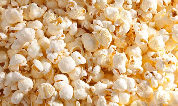 A close-up of popcorn
