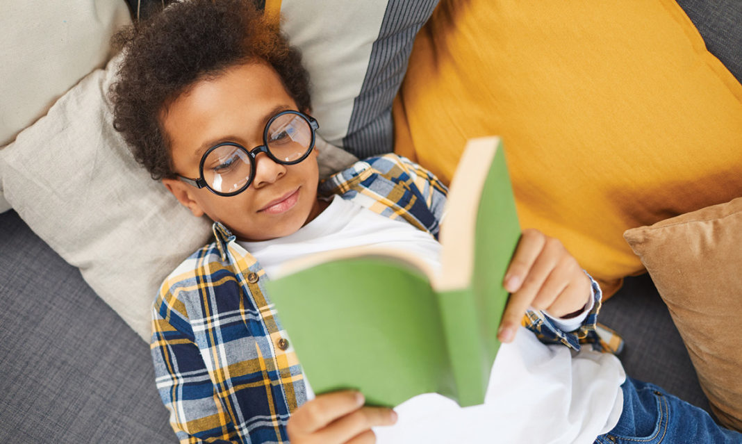 A parent reading to a child