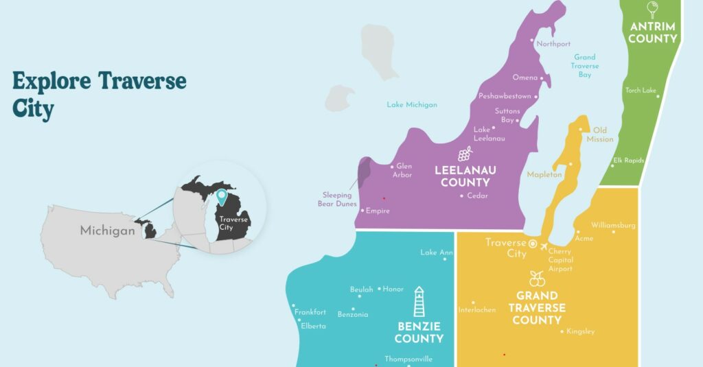 map of Traverse City Michigan