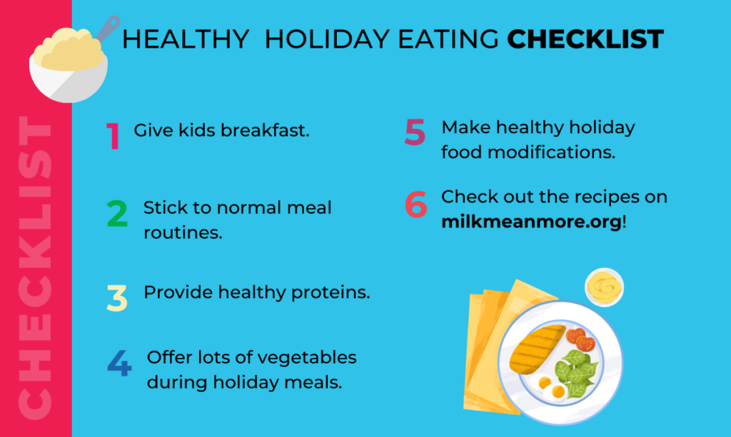 help kids eat healthy at the holidays checklist