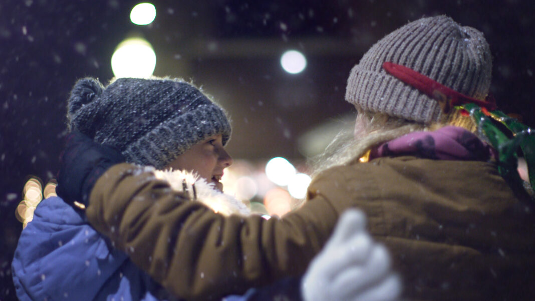 Kids in a Snow Parade of Lights