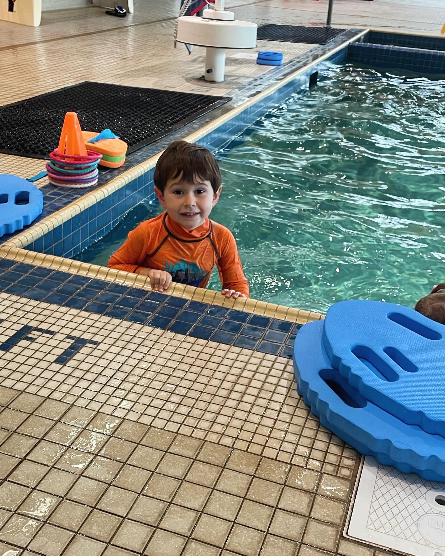 Young Boy Fom the Leising Family Enjoying his Swimming Lessons Thanks to the YMCA Membership