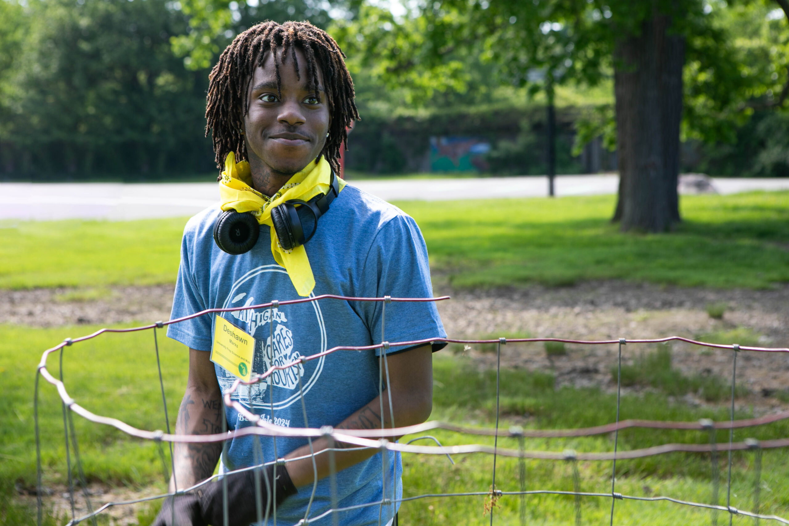 Deshawn Marks at Belle Isle Clean Up Day