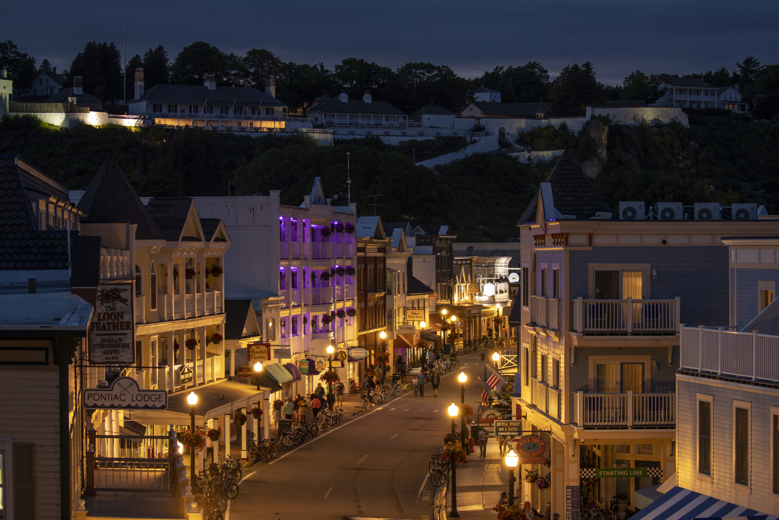 Main Street At Night From Lakeview