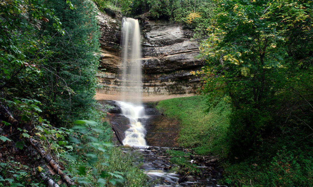 A photo of the Munising Falls
