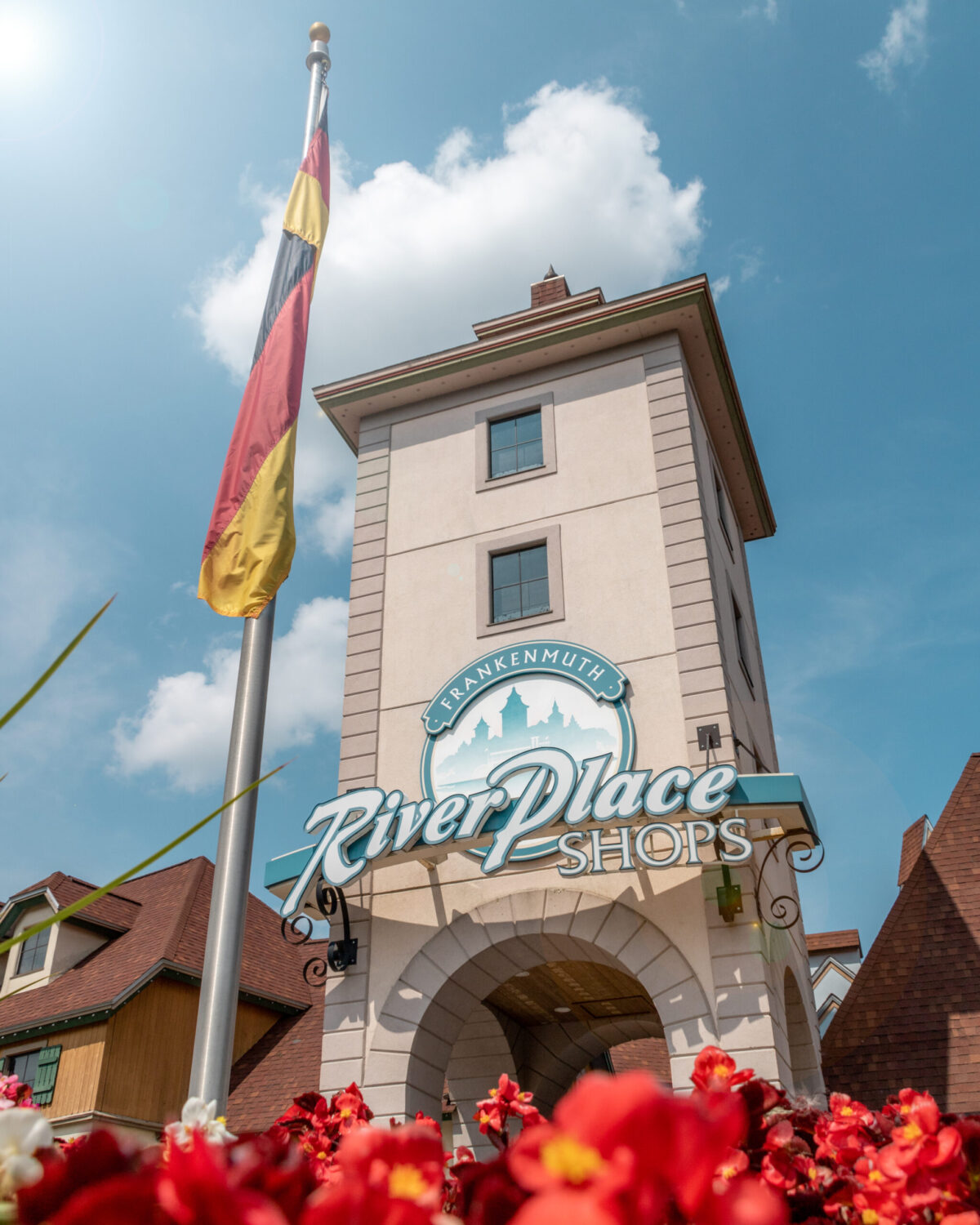 Frankenmuth River Place Shops feature a mix of outdoor shopping and tasty treats.