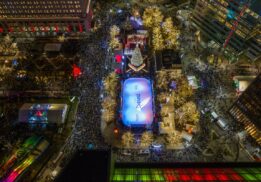 Tree lighting downtown detroit