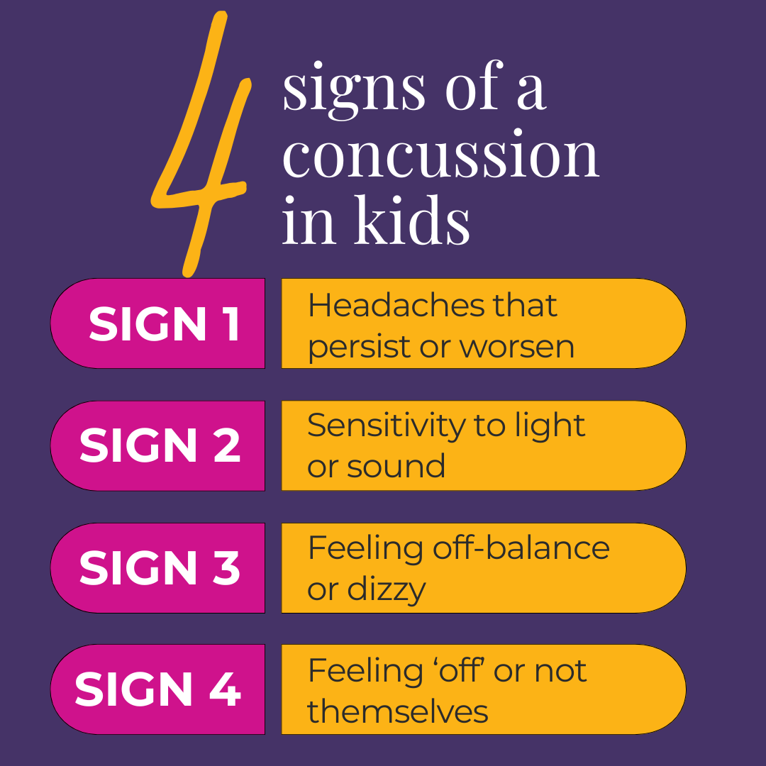 Four signs of a concussion in kids according to Chiropractic Lifestyle Studio and Functional Neurology Center