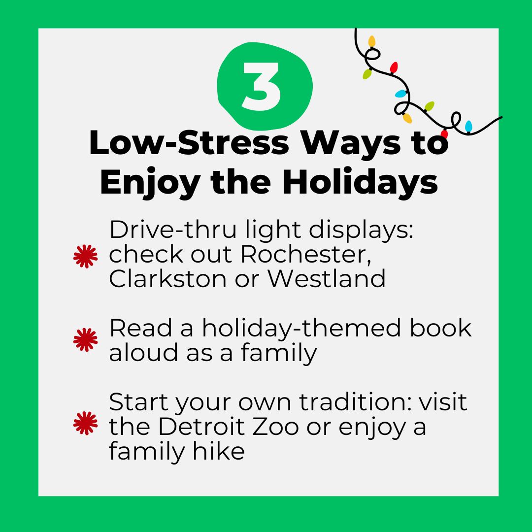 Low stress ways to enjoy the holidays