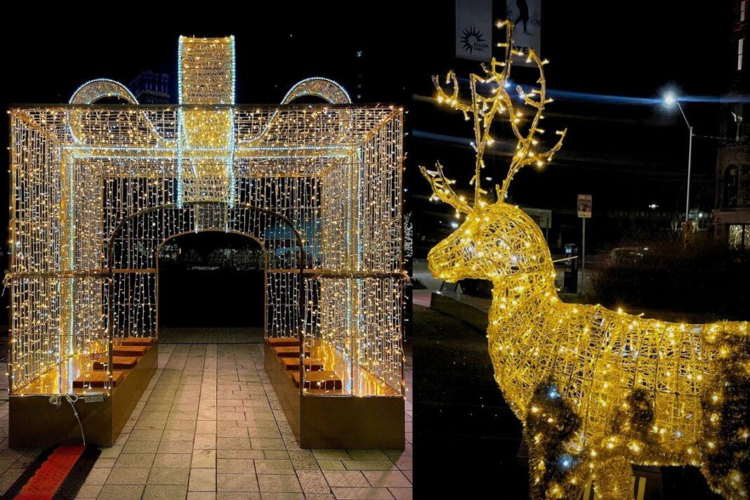 Free holiday light shows winter gold beacon park