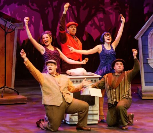 ast performing a lively scene from "A Year with Frog and Toad", showcasing a colorful and engaging production.