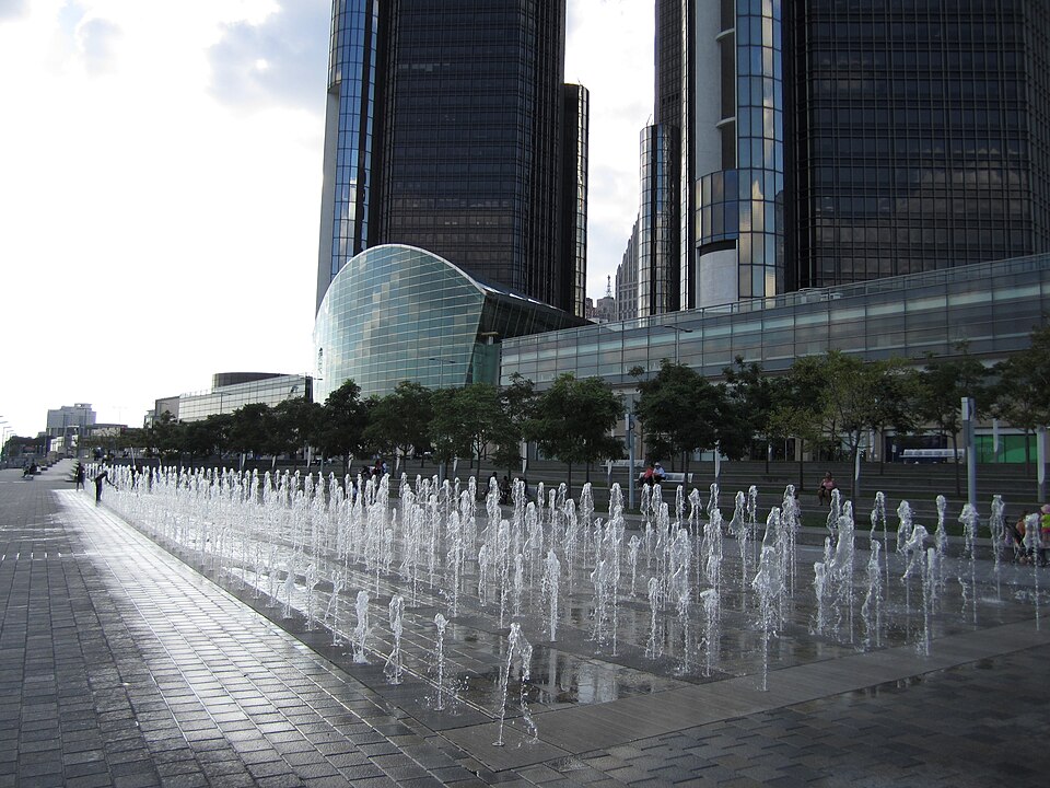 Fountain at the Detroit International Riverfront