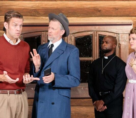 Catch Me If You Can at Meadow Brook Theatre Cast of Catch Me If You Can at Meadow Brook Theatre performing a mystery play filled with suspense and humor