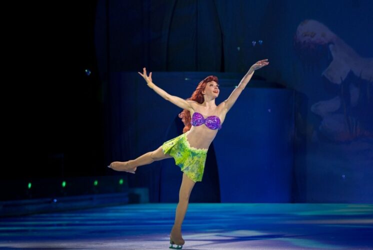 Ariel from The Little Mermaid performs on the ice during Disney On Ice Mickey’s Search Party at Little Caesars Arena in Detroit.