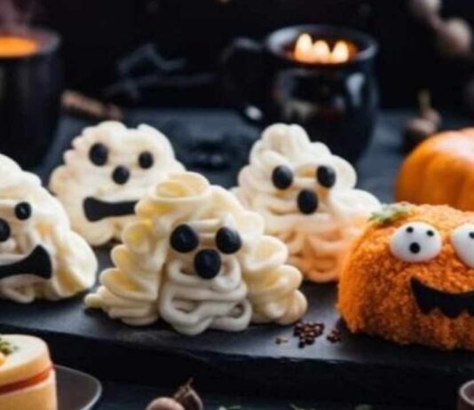 Whip Up Spooky Treats with Chef Ryan Spooky Halloween treats with ghost and pumpkin designs featured for the Birmingham kids cooking class with Chef Ryan and costumes