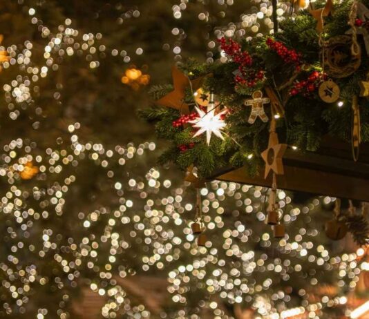Holiday greens and tree lot at Henry Ford Museum with fresh balsam firs and wreaths near Oakwood Boulevard construction advisory and traffic delays.