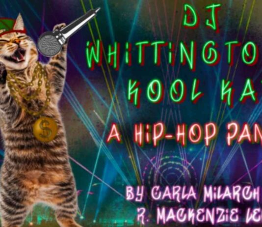 DJ Whittington’s Kool Kat Panto Theatre NOVA Promotional art for DJ Whittington’s Kool Kat panto featuring a hip hop cat and neon graphics for the Theatre NOVA holiday show