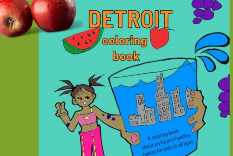 Healthy Detroit coloring book cover with kid friendly artwork promoting joyful and healthy habits for children at the book debut event