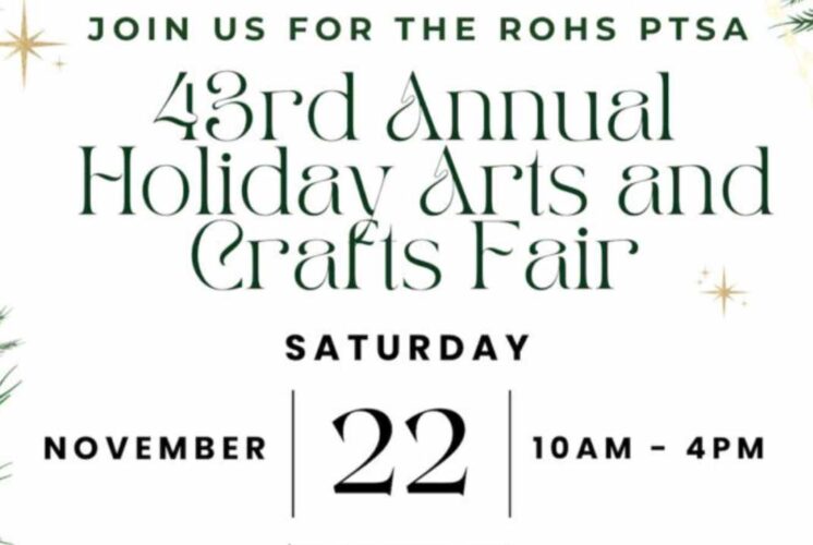 Holiday arts and crafts fair Royal Oak flyer showing date time and entry fee for the 43rd annual school fundraiser event