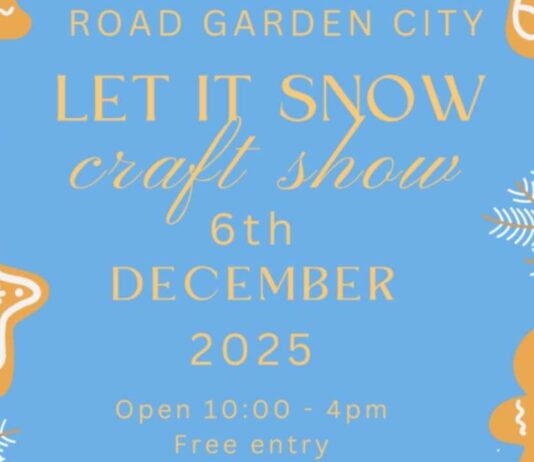 Promotional graphic for Let it Snow craft show featuring festive icons for a family friendly holiday craft event
