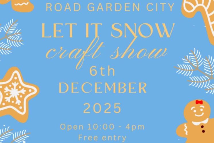 Promotional graphic for Let it Snow craft show featuring festive icons for a family friendly holiday craft event