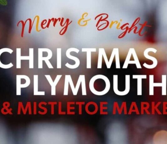 Mistletoe Market at The Gathering Building A festive Christmas in Plymouth and Mistletoe Market graphic promotes Mistletoe Market at The Gathering Building with holiday colors and greenery