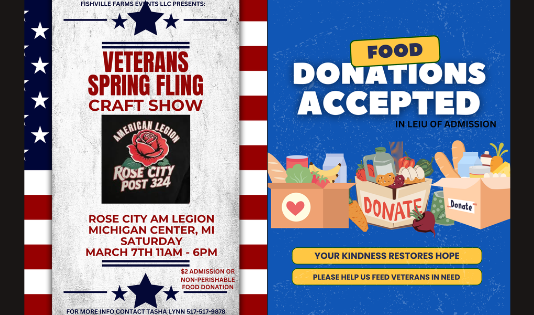Veterans Spring Fling Craft and Vendor Show at Rose City Legion
