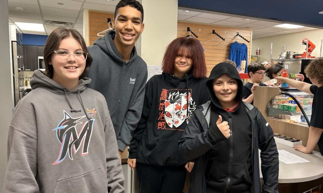 Students at Aim High School in Farmington Hills learning in a small classroom setting designed to support non-traditional students through sensory-friendly spaces