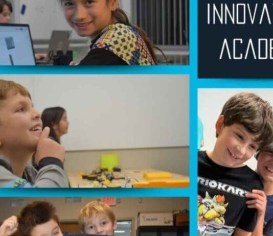 Winter chemistry kids night out at Future Innovators Academy showing elementary kids enjoying hands-on STEM activities together