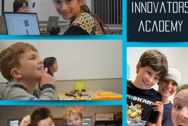 Winter chemistry kids night out at Future Innovators Academy showing elementary kids enjoying hands-on STEM activities together