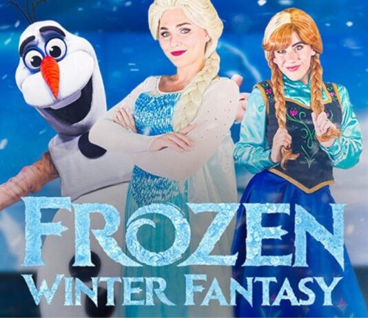 Frozen Winter Fantasy at Fairytale Fun Place Frozen Winter Fantasy at Fairytale Fun Place with princesses and snowman character performing for kids in Clarkston